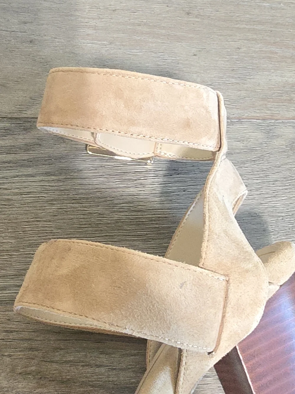 Vionic Sofia Suede Block Heel Ankle Strap Sandals Wheat Tan 9 Comfort Event Boho